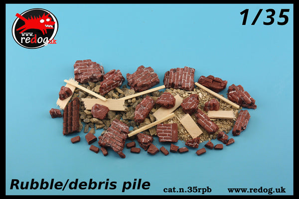 Redog 1:72 Scale Military Rubble/Debris Pile – RP1 For Dioramas & Models