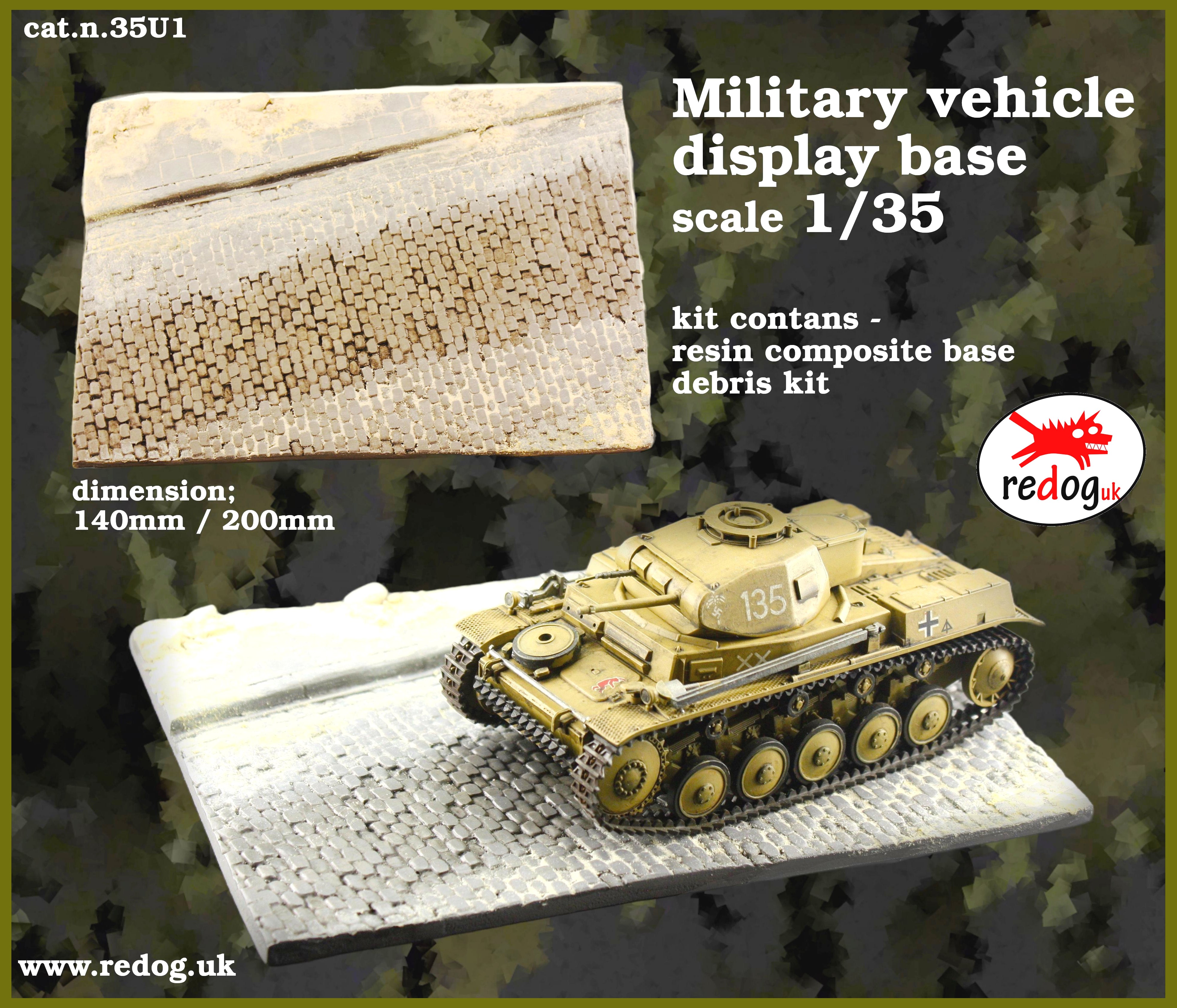 Redog 1/35  Dispay base /diorama for vehicle - tank model kit / U1