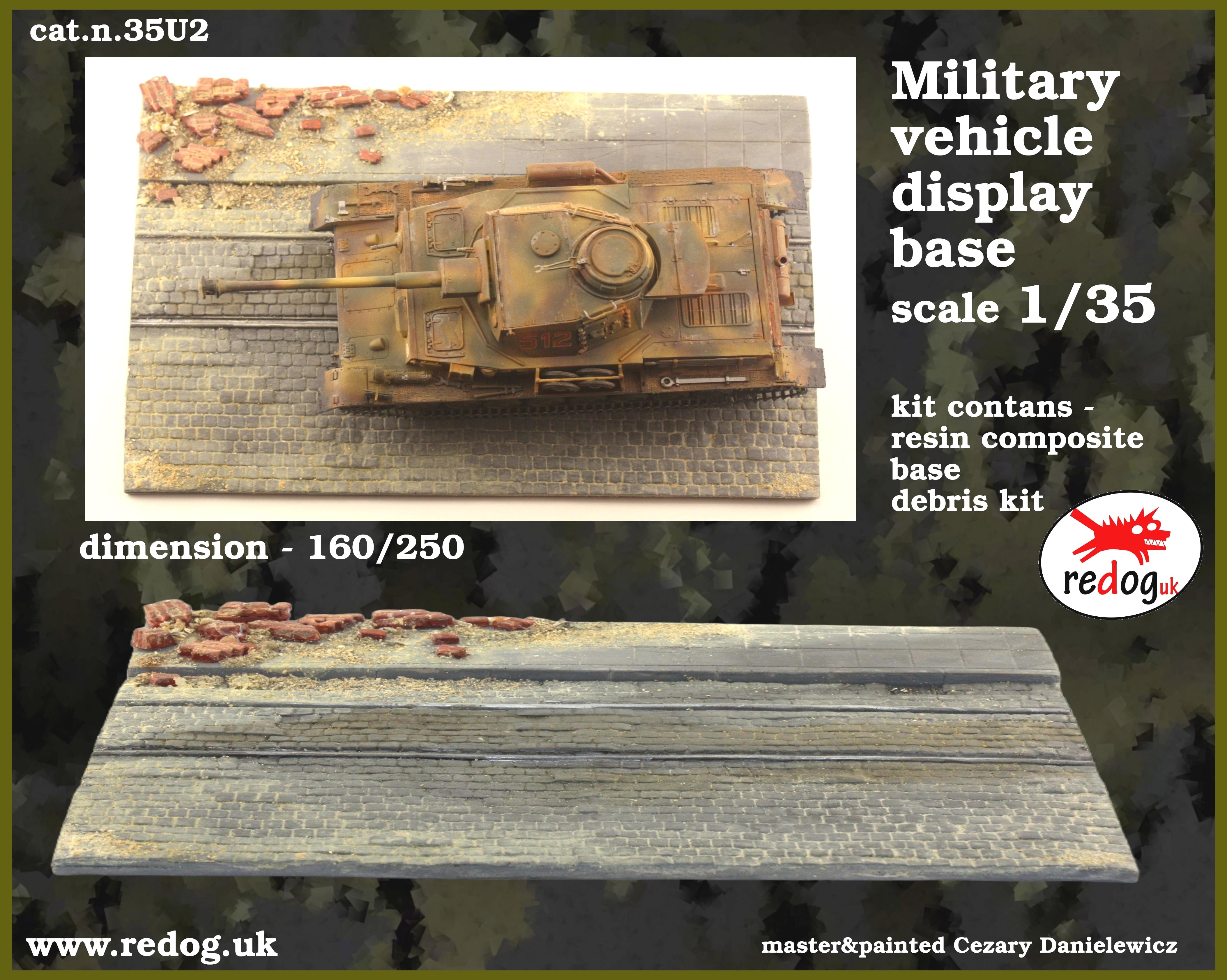 Redog 1/35 dispaly base / diorama for vehicle / tank model kit /U2