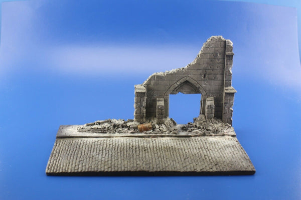Redog 1/72 1/76 Model Display Base Diorama Street Ruined Building Corner /R5 eBa