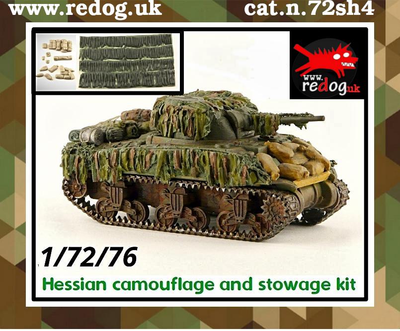 1:72 Sherman MK I Tank Scale Model Stowage and Hessian Camouflage Strips Kit /Shmkv