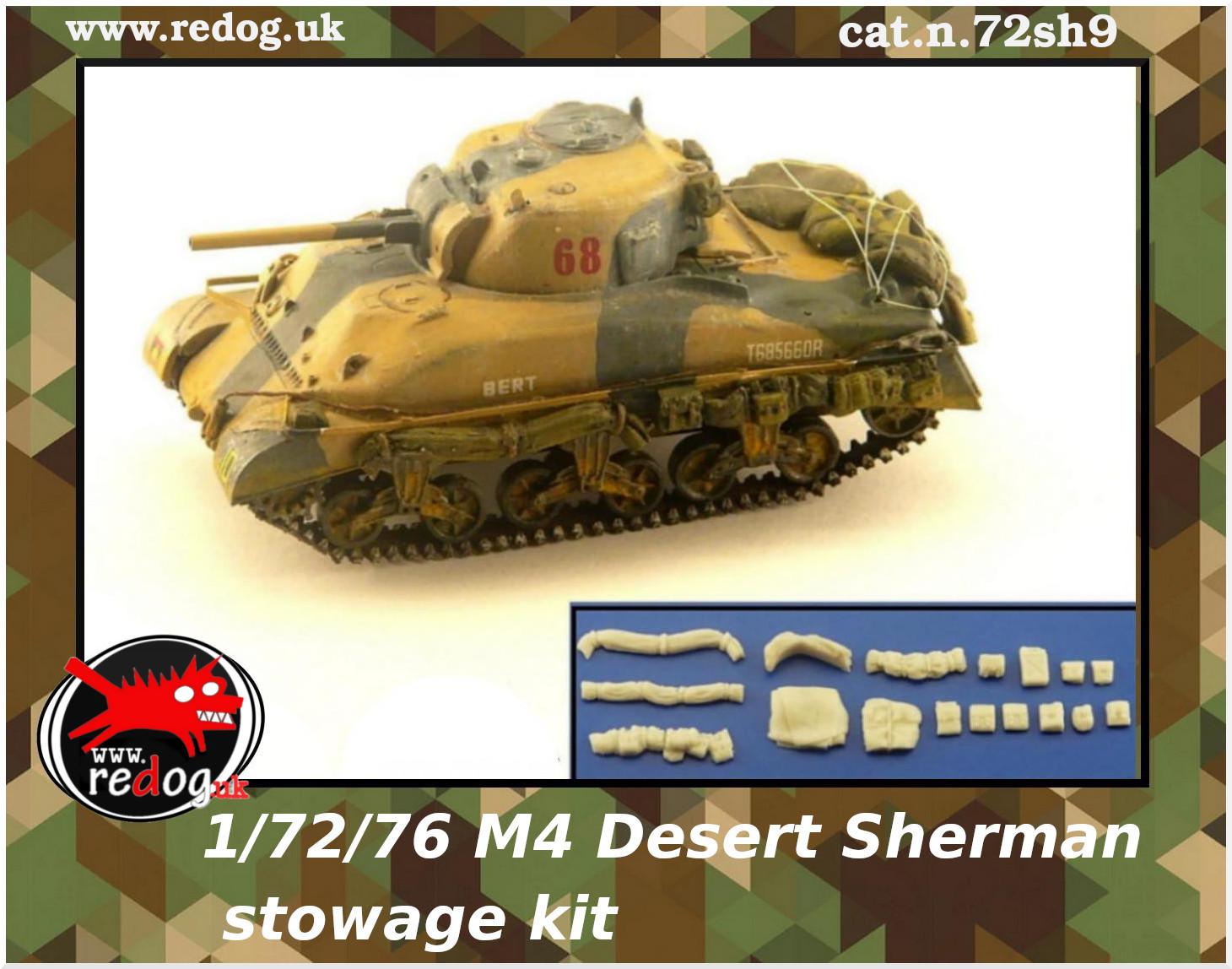 1:72 British Desert M4 Sherman Tank Stowage set /S9