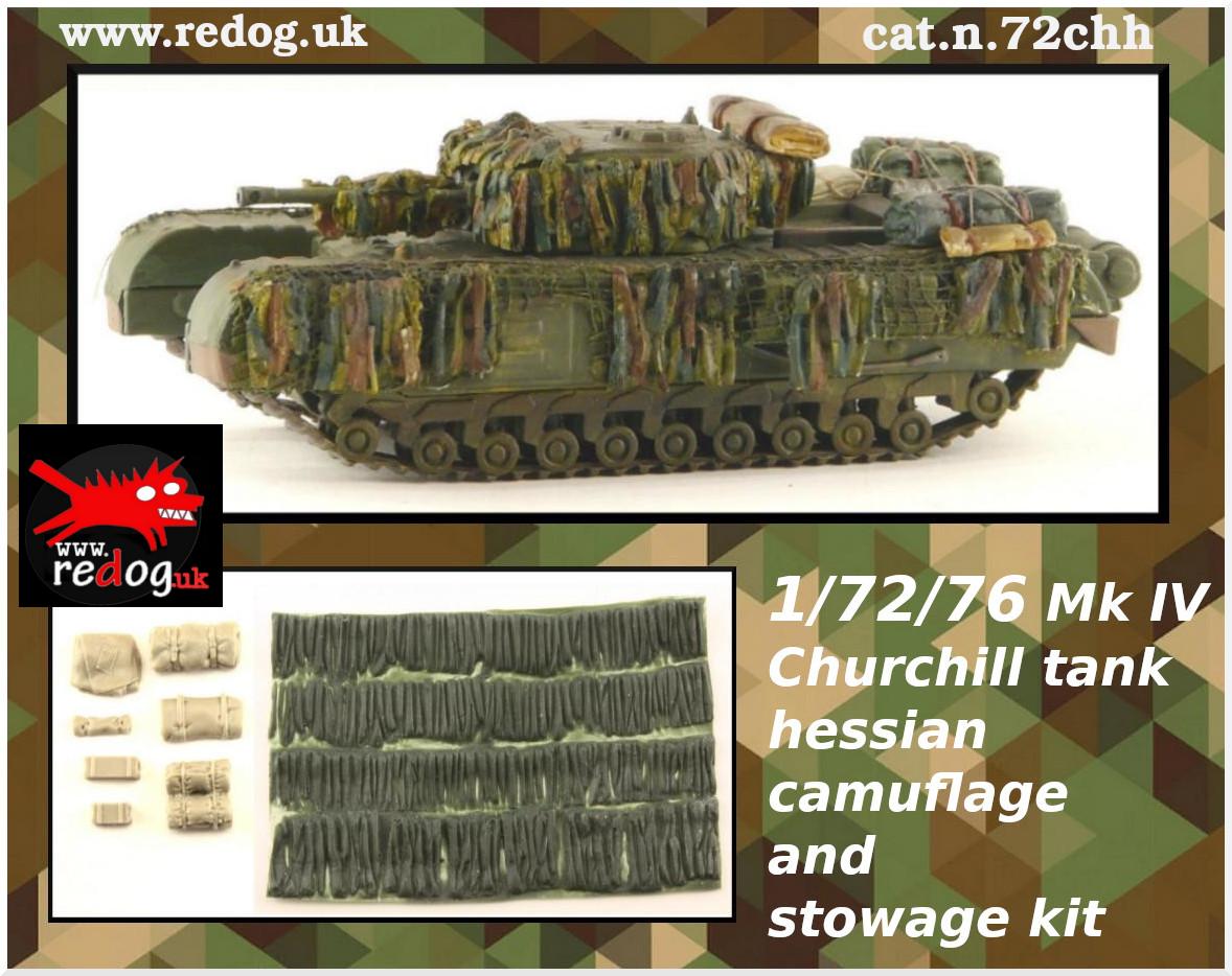 Redog 1:72 Churchill Tank Flexible Hessian Camouflage  and Stowage Kit