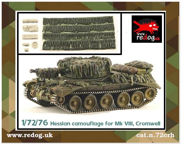 Redog 1:72 British Cromwell  Tank Hessian Camouflage and stowage kit.