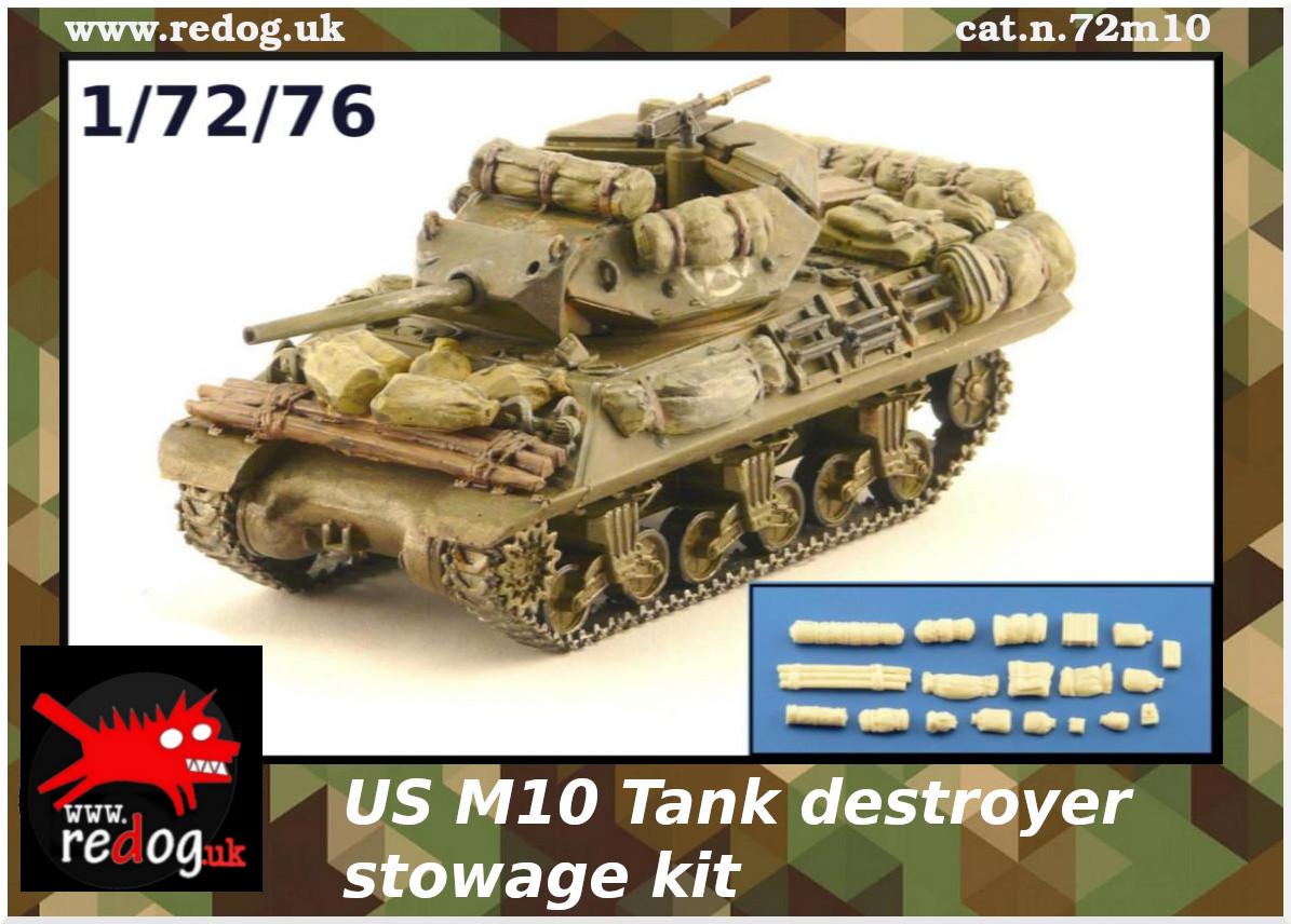 Redog 1:72 M10  - US Tank Destroyer Military Scale Modelling Stowage Diorama Accessorises