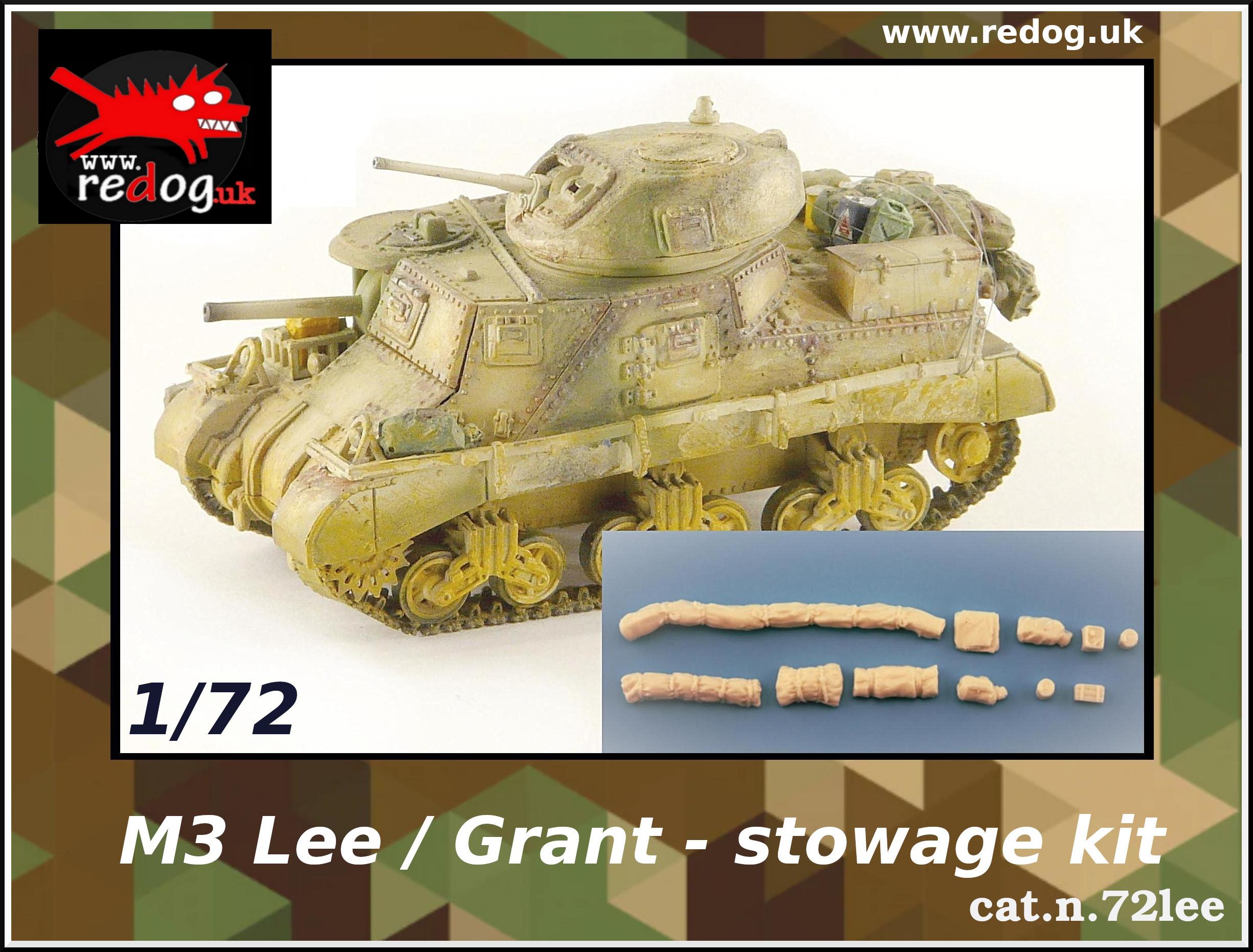 1:72 M3 Lee Tank Military Scale Model Stowage Kit Accessories