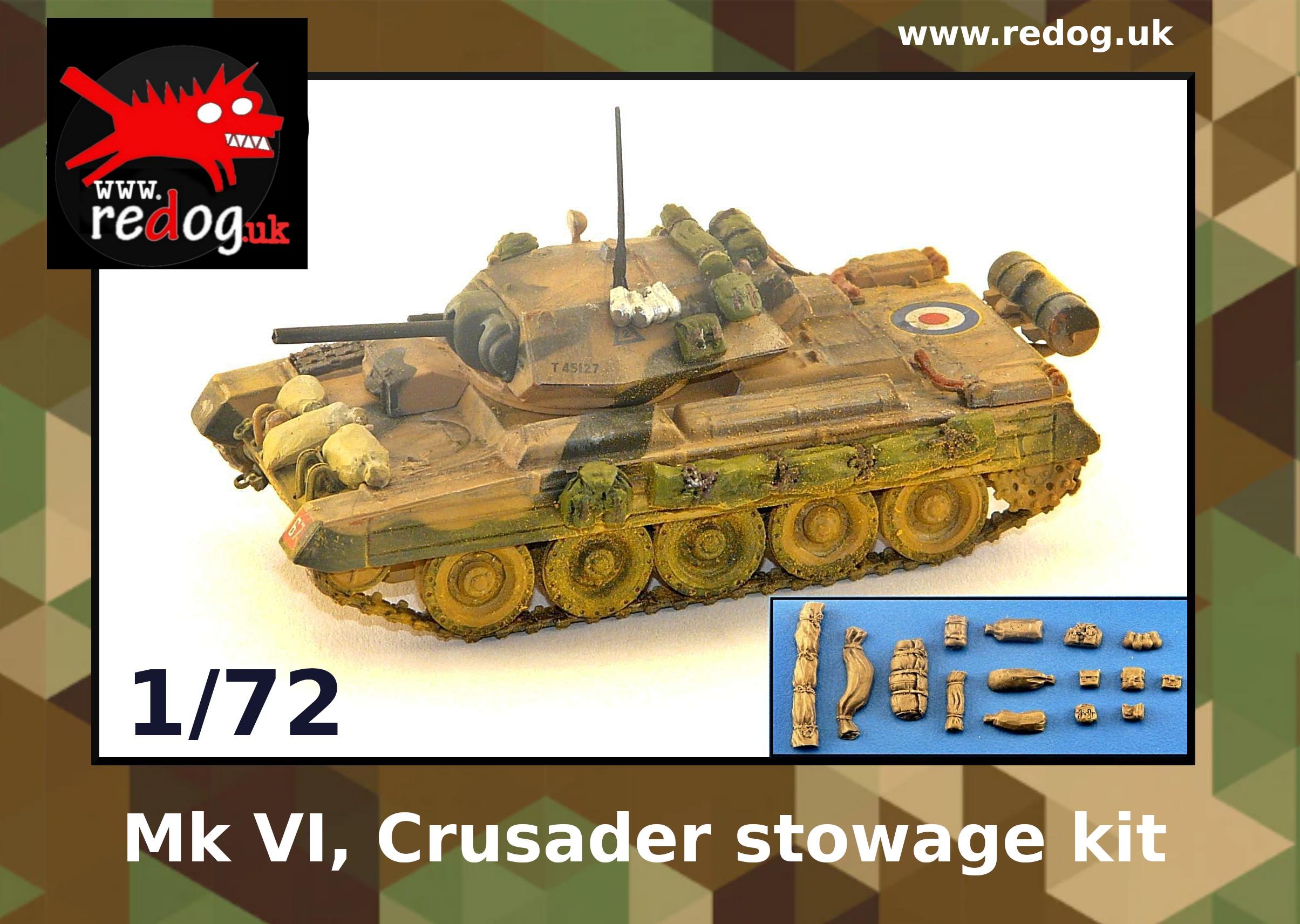Redog 1:72 Crusader Tank  Scale Modelling Stowage  set - 72cru