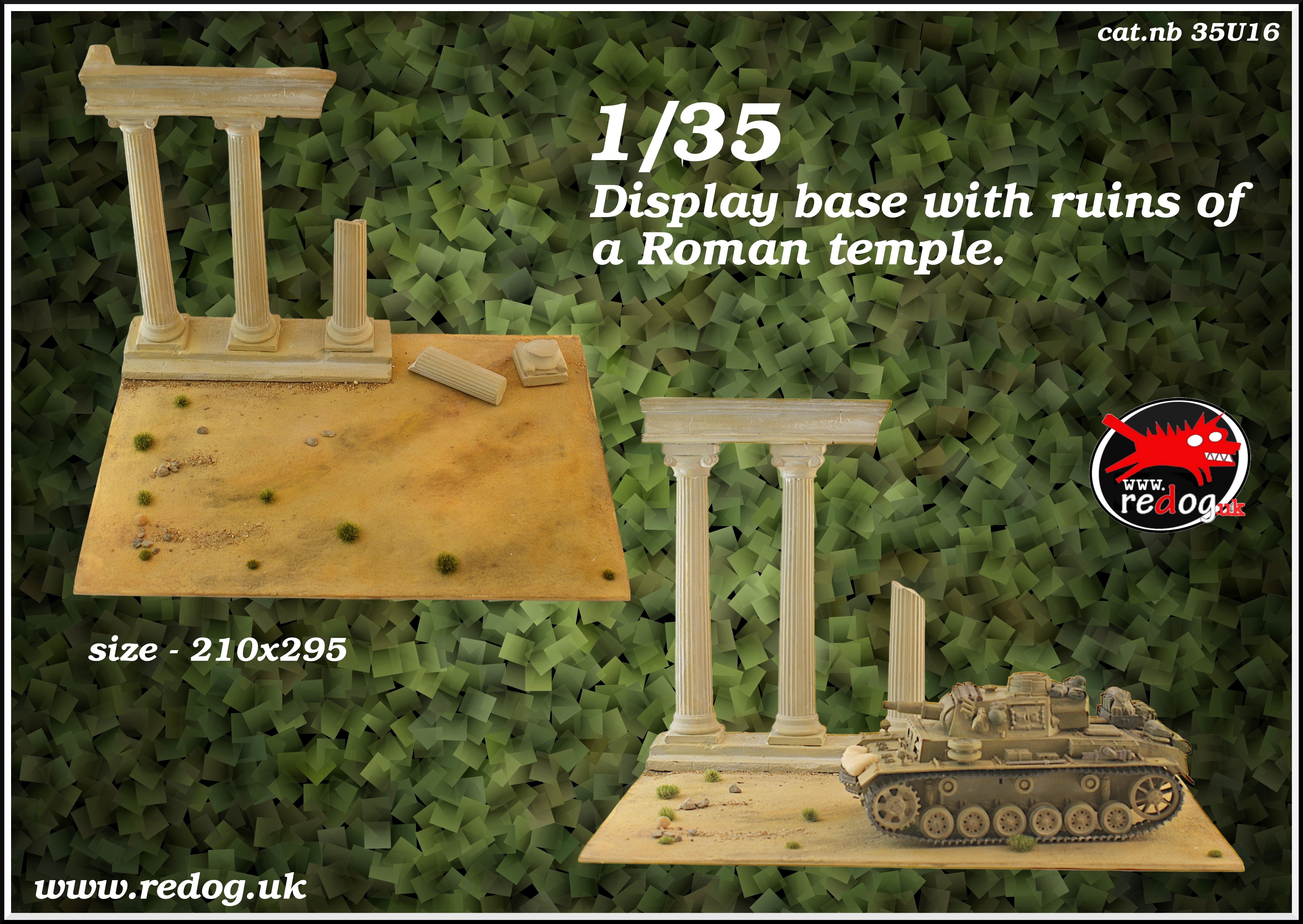 Redog 1/35 Dispaly base  - Roman temple ruins./u16