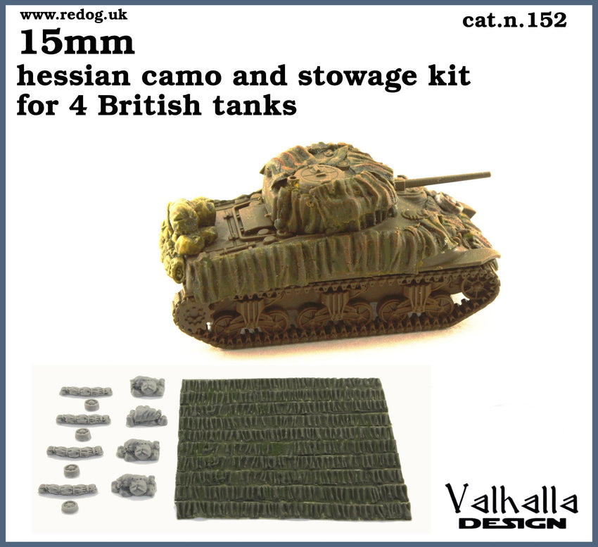 15mm 1/100th Hessian Strips and stowage kit / Flames of War, Team Yankee 2