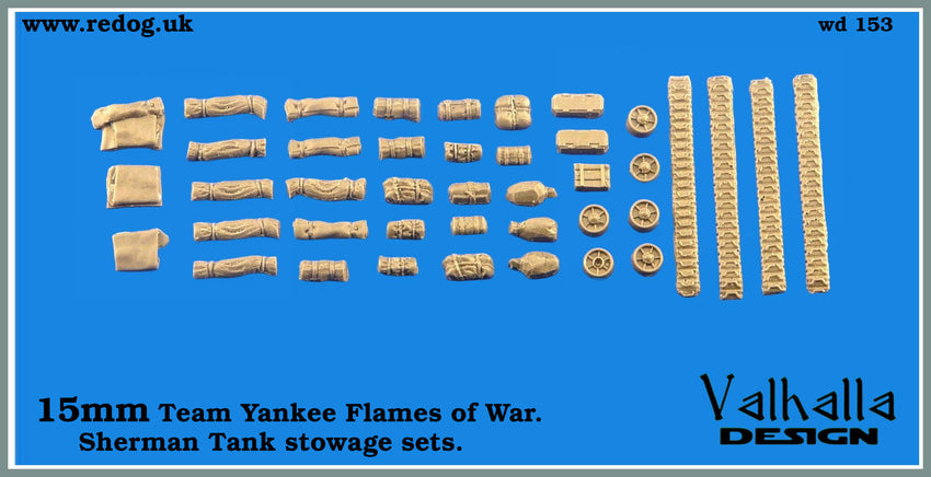 15mm 1/100th Sherman Stowage Kit Flames of War, Team Yankee 3