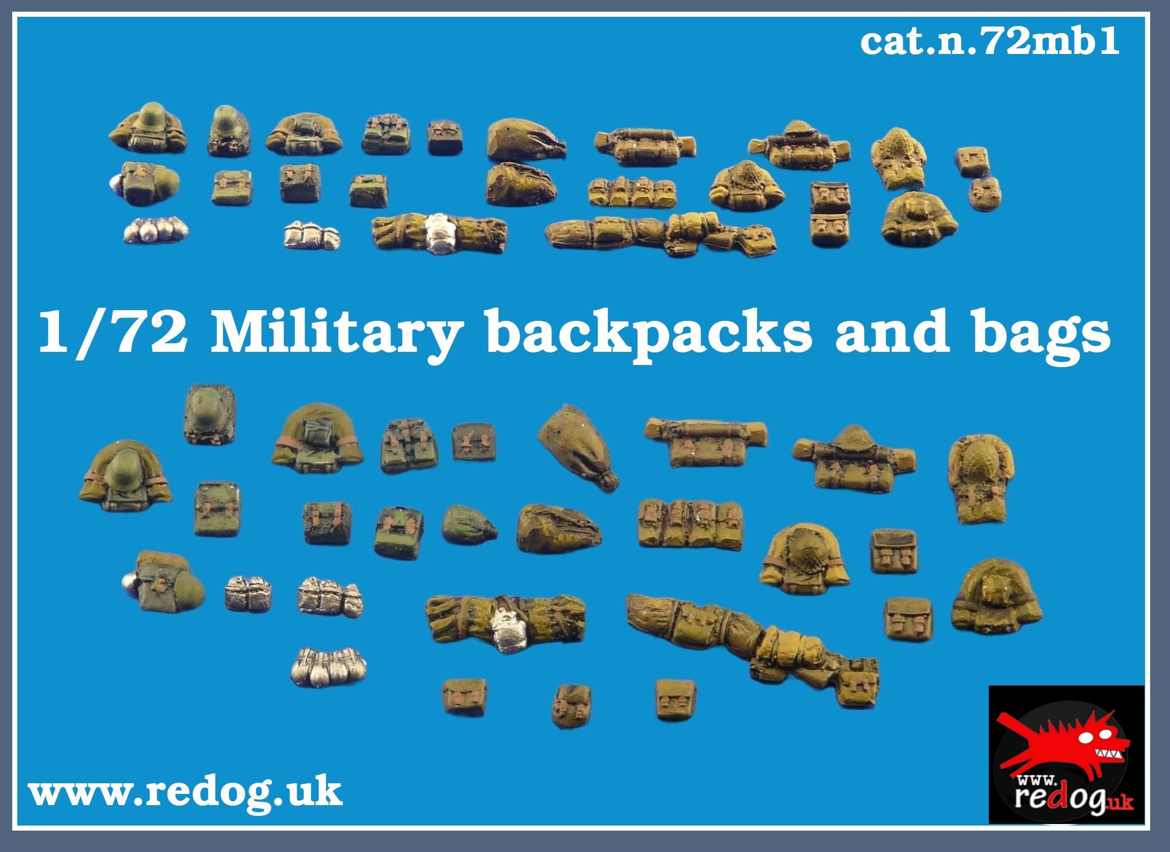 1:72 Military Bags and Backpacks set / diorama accessorises /72mb1