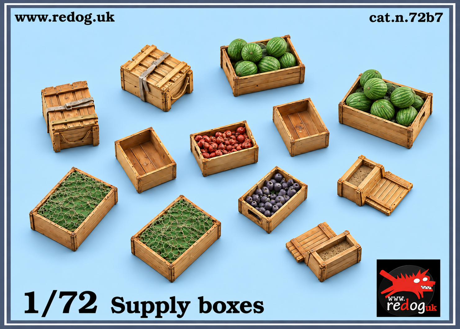1:72 Redog -  Food Supply / Cargo Scale Modelling Stowage Diorama Accessorises