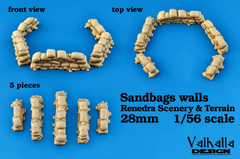 28mm sand bags walls / field fortifications - large