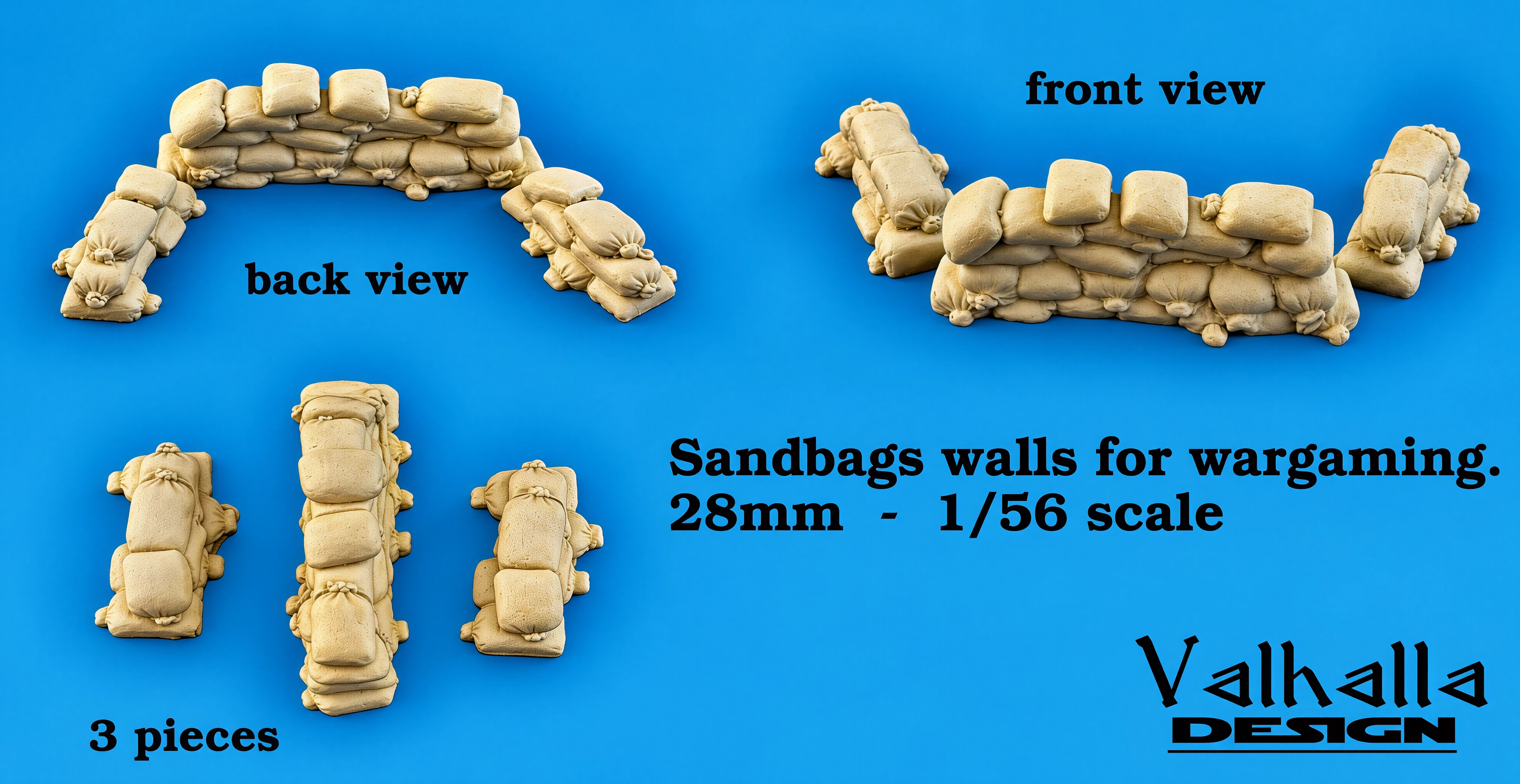 28mm sand bags walls / field fortifications - small