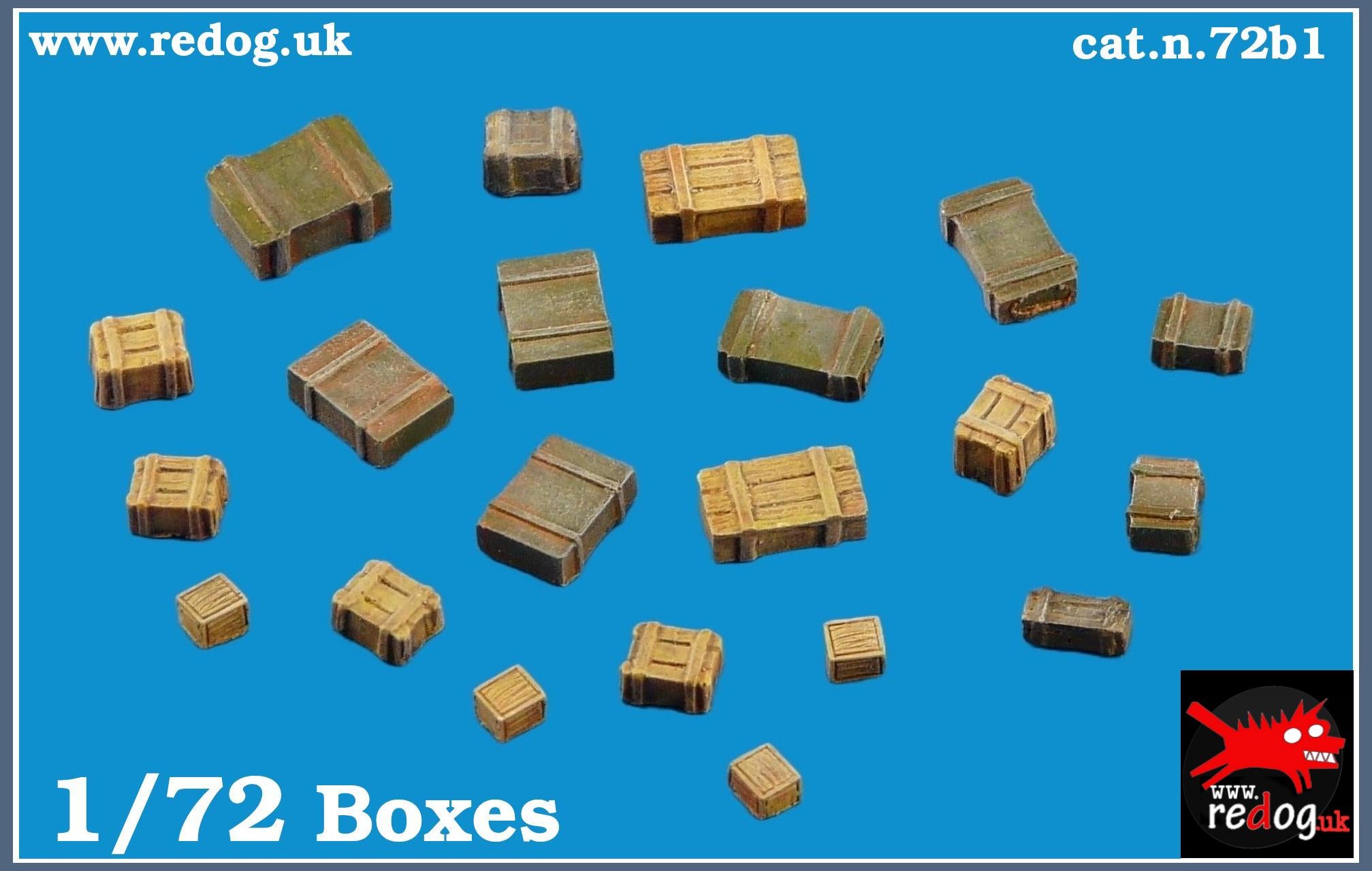 Redog 1:72:76 - Military Boxes Set Military Scale Modelling Stowage Diorama Accessorises B1