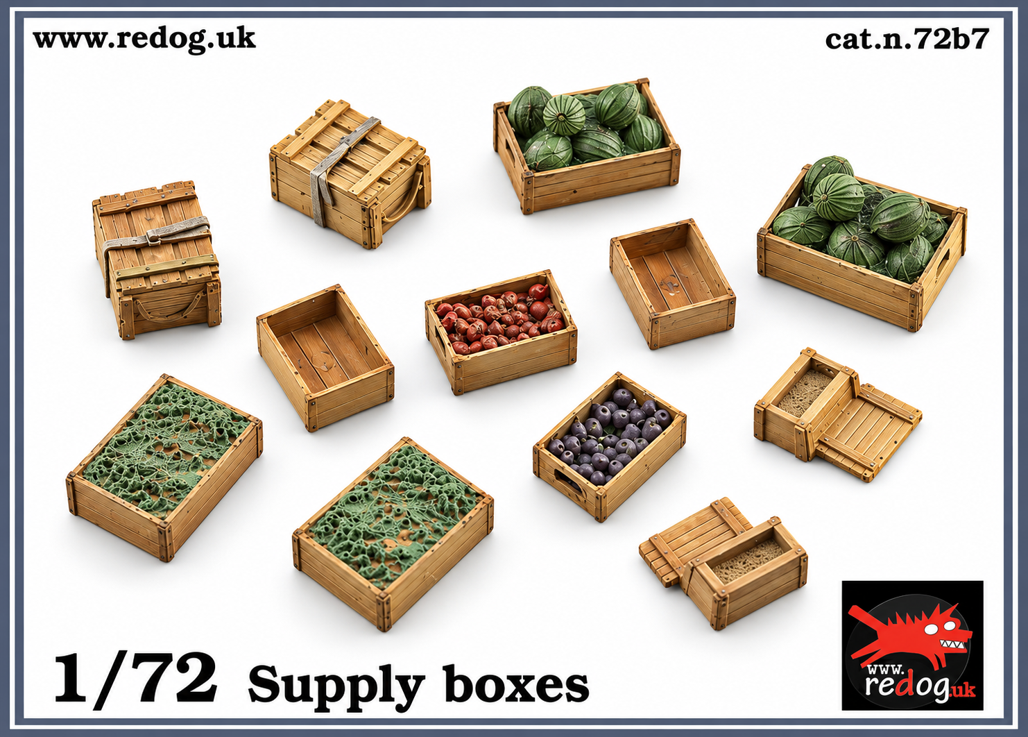 Redog 1:72:76 Food Supply Military Cargo Scale Modelling Stowage Diorama Accessorises