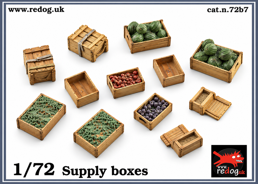 Redog 1:72:76 Food Supply Military Cargo Scale Modelling Stowage Diorama Accessorises