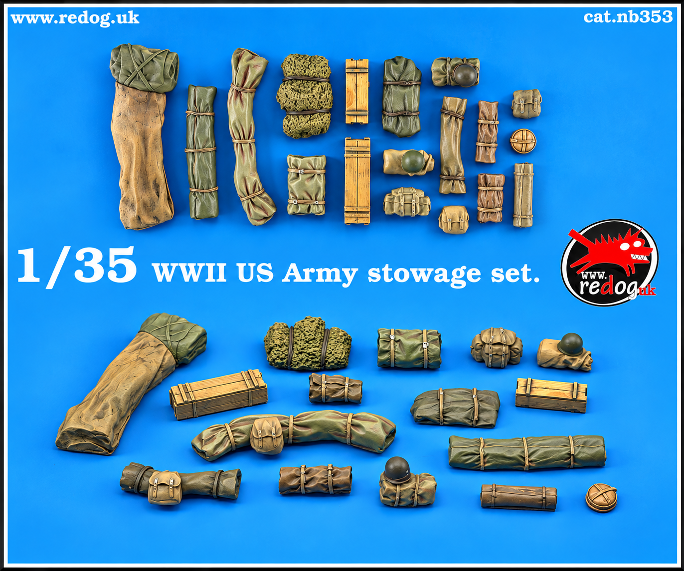 1:35 Redog - WWII US Army stowage kit / diorama accessories /353