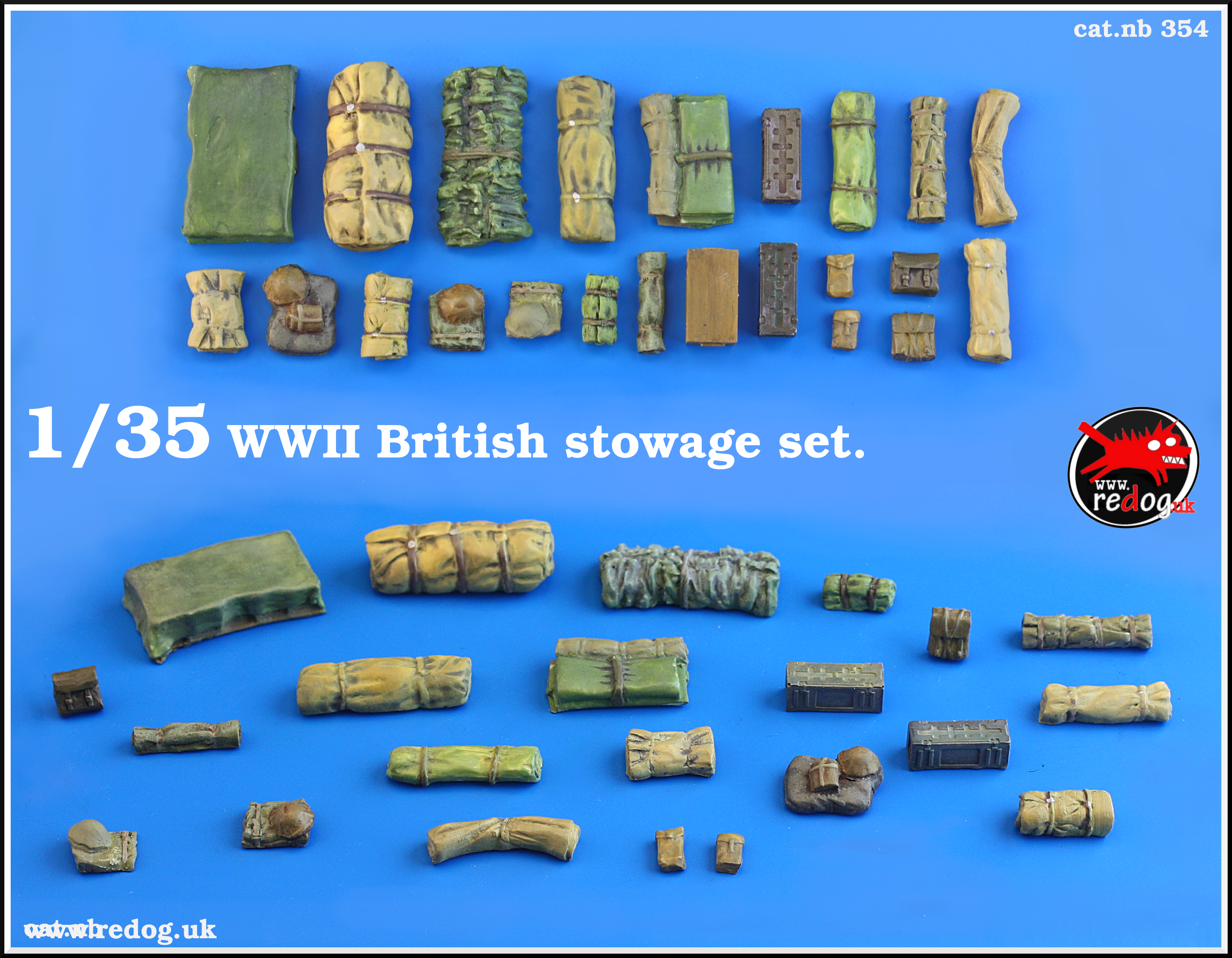 1/35 WWII British army stowage set for model kits / 354