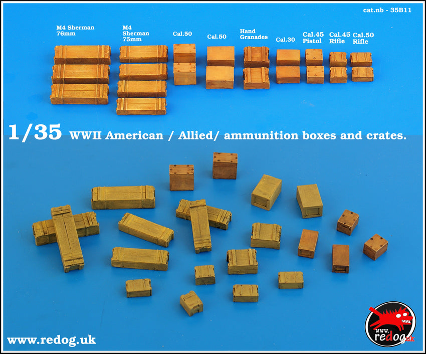 1/35 Redog - WWII  USA - Allied ammo crtaes set./35B11