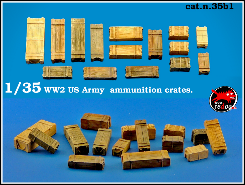 1/35 WWII US Army Wooden Boxes - scale models/diorama accessories /35B1