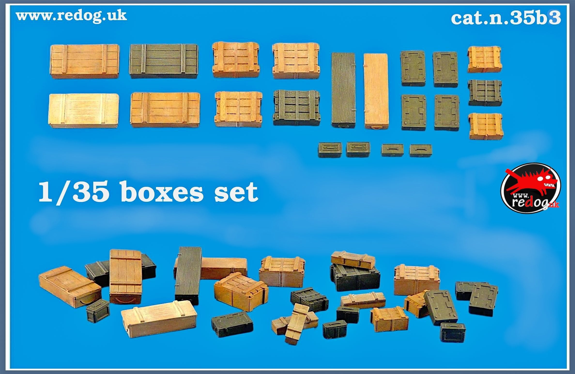 1/35 Boxes and Crates Mix -25 Pieces set /35B3