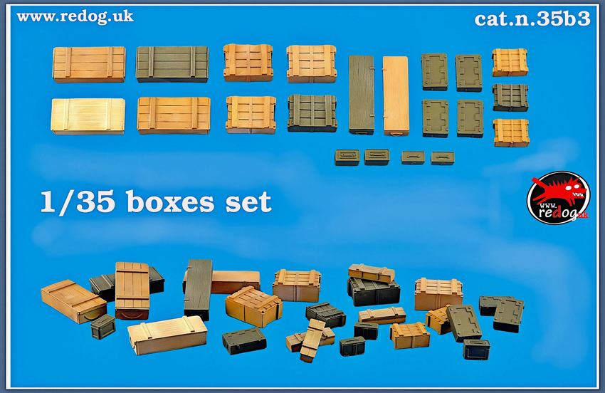 1:35 Redog - Boxes and Crates Mix -  Scale Model  -  Diorama Accessories /35B2