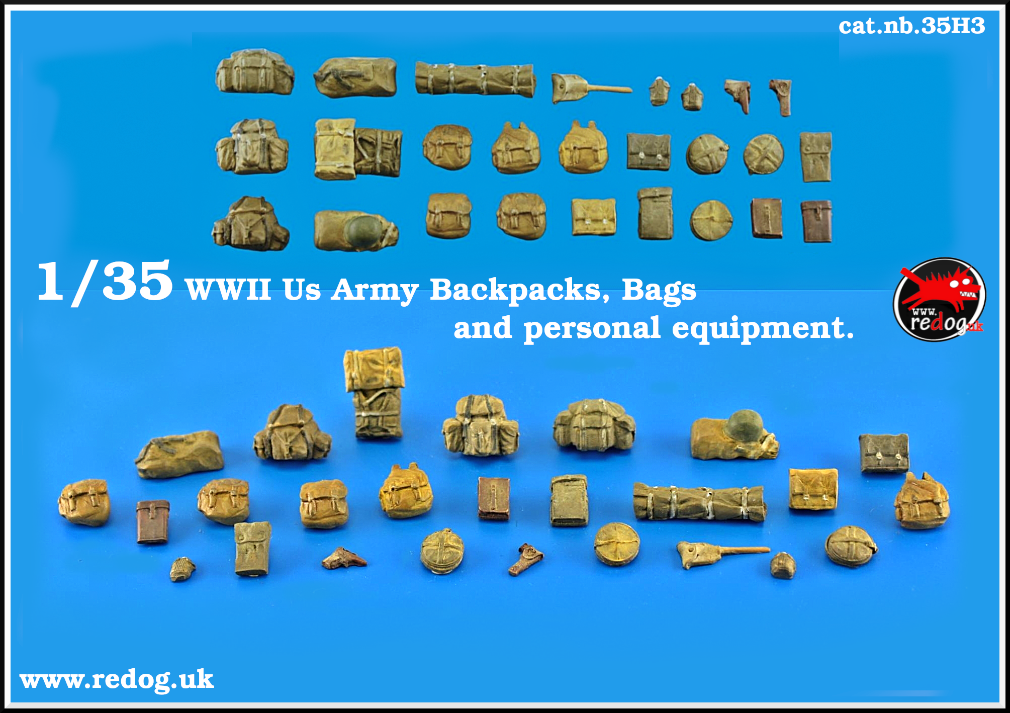 1/35 WWII US Army backpacks, and personal equipment / 35H3