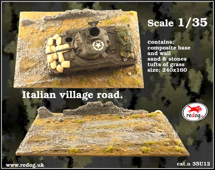 Redog 1/35 Dispaly base / diorama  - Italian village road /U12