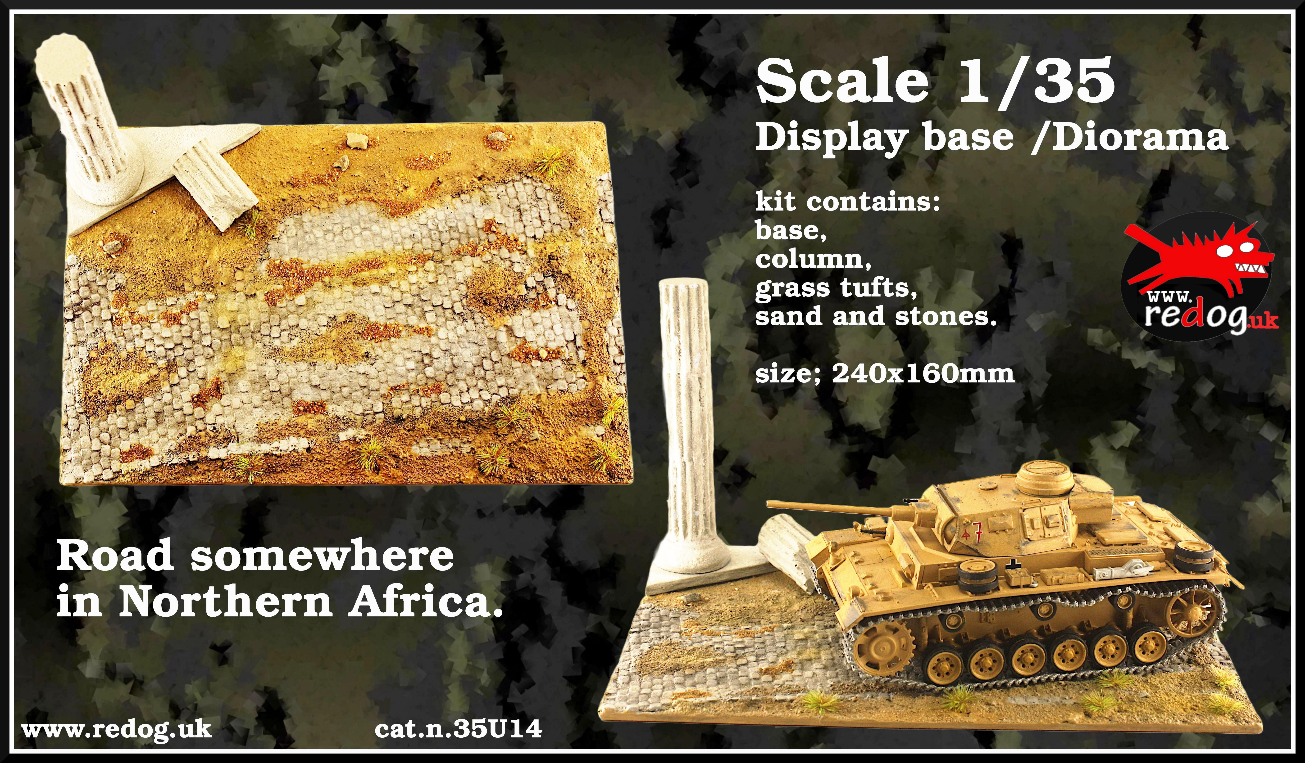 Redog 1/35 Dispaly base / diorama  - African road /u14
