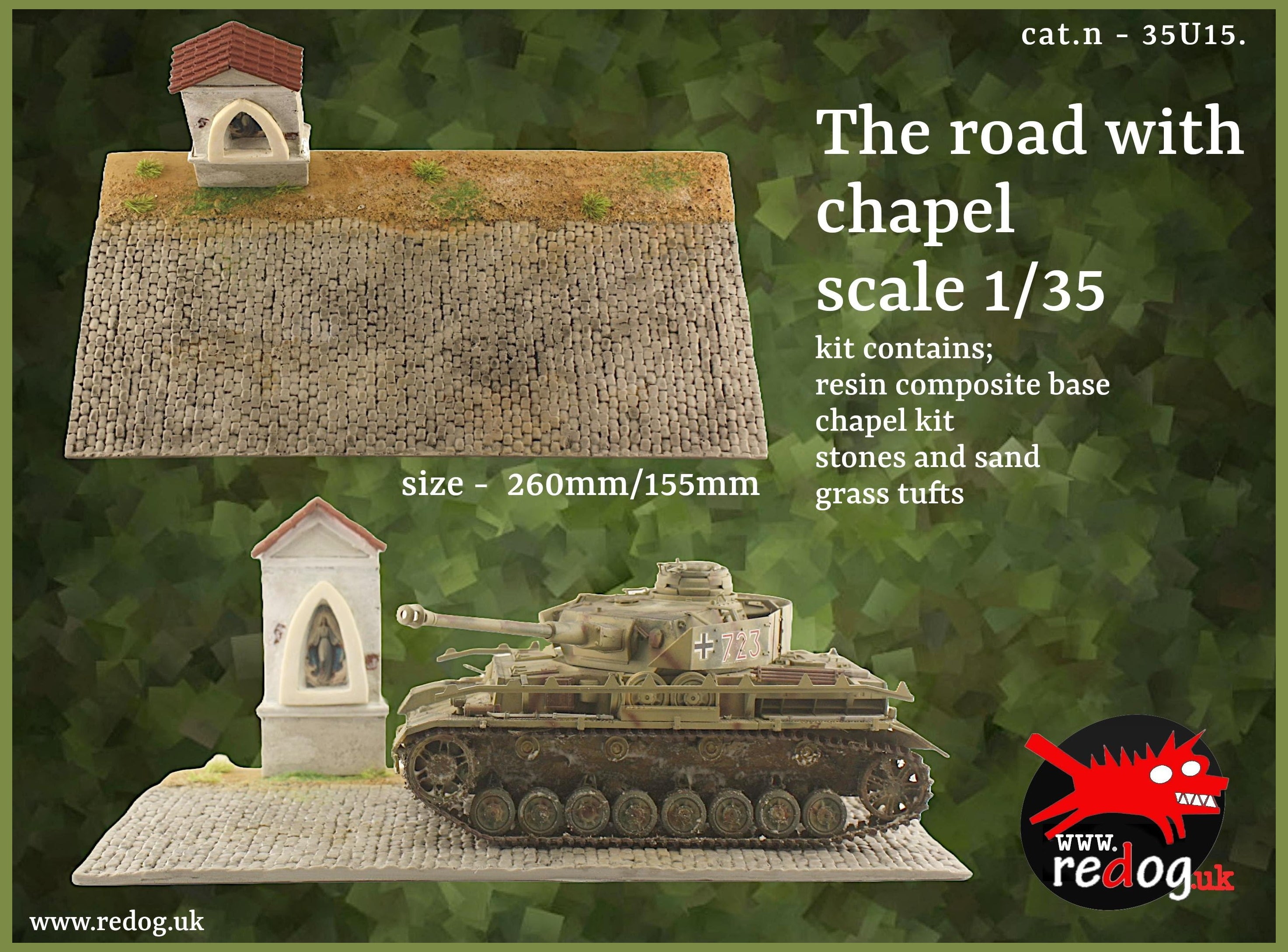 Redog 1/35 Display base - The  road with a chapel - /u15