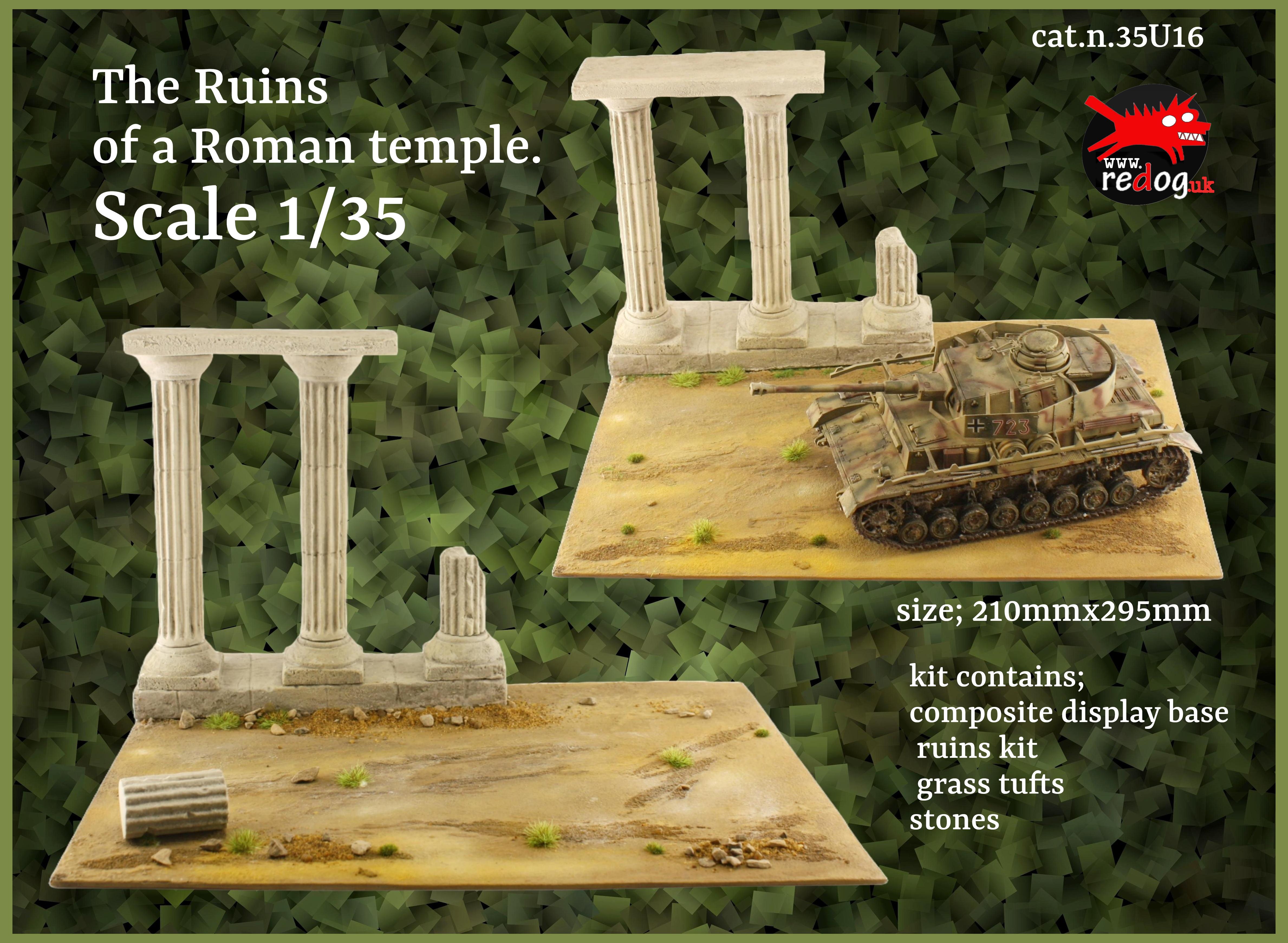 Redog 1/35 Dispaly base  - Roman temple ruins./u16