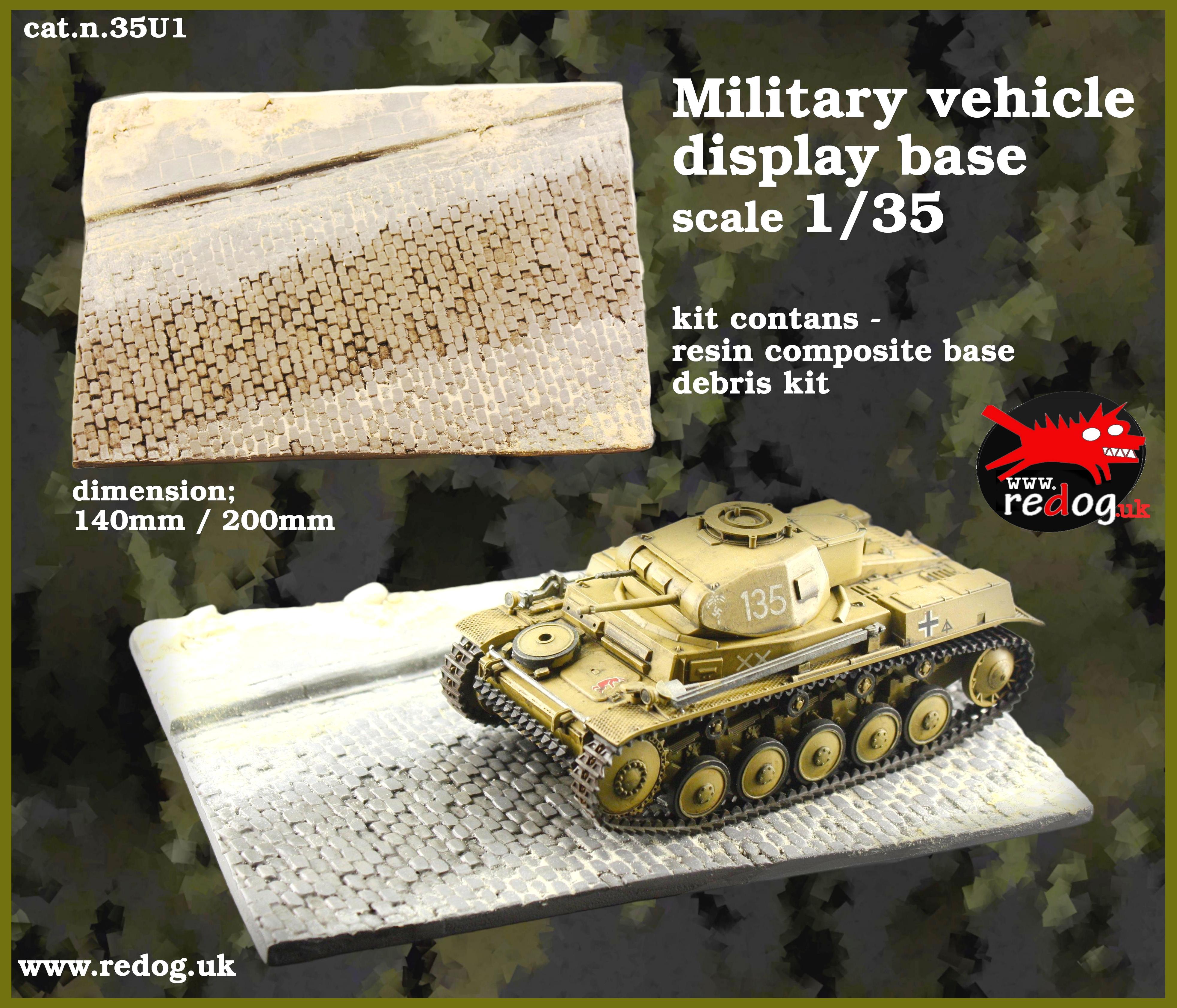 Redog 1/35  Dispay base /diorama for vehicle - tank model kit / u1