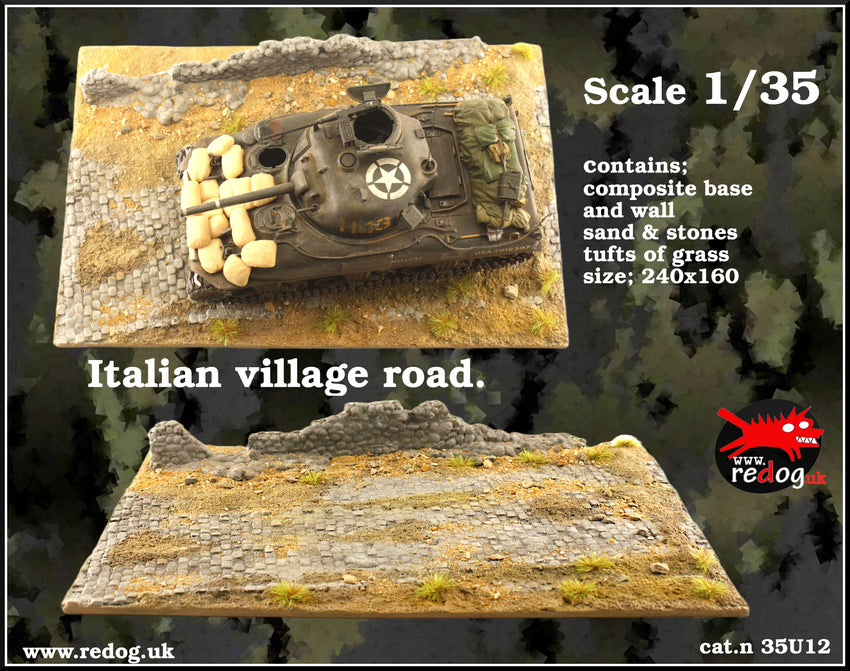 Redog 1/35 Dispaly base / diorama  - Italian village road /u12
