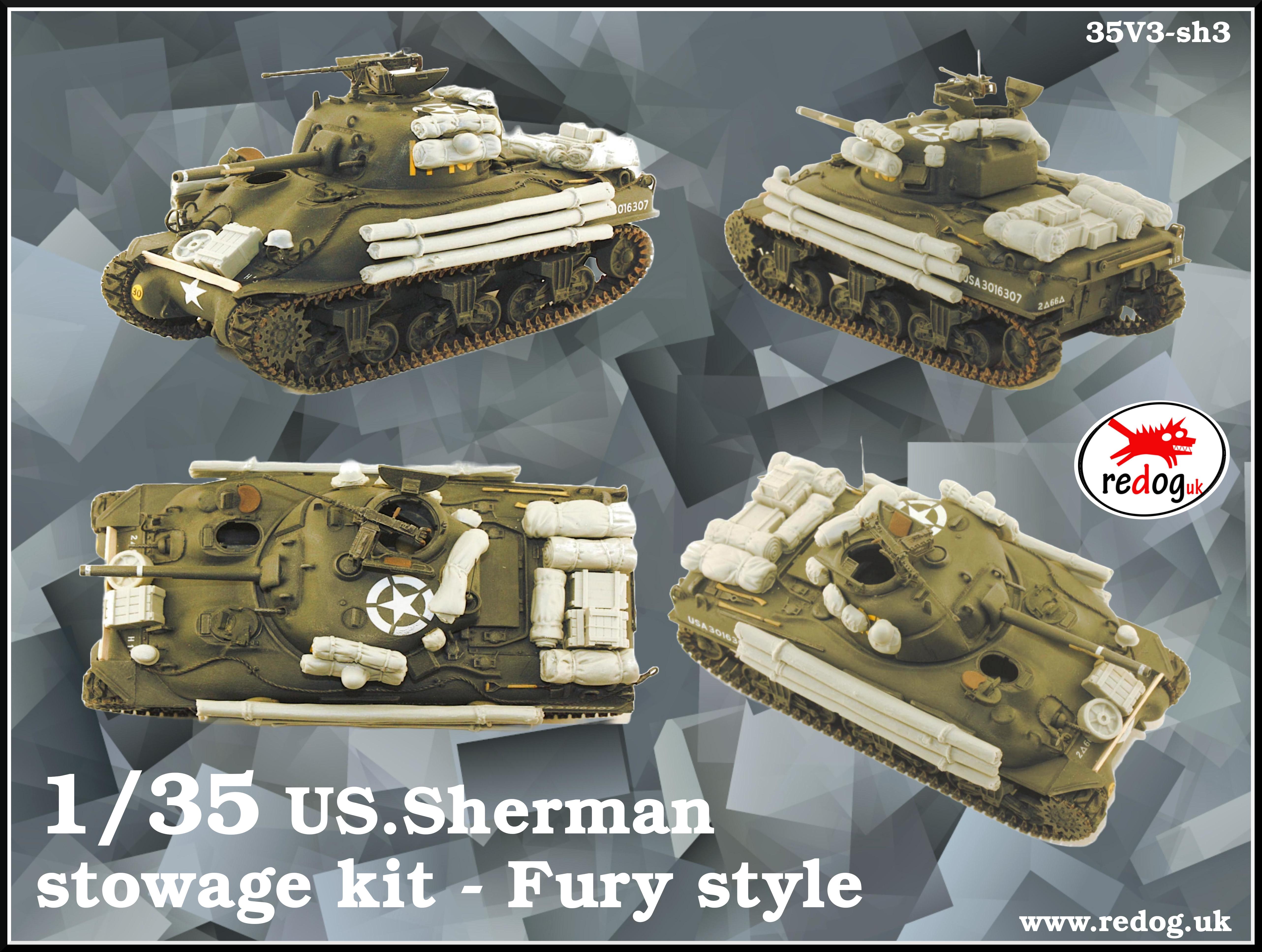 1:35 M4 Sherman Tank Model - Stowage Fury Style /35SH3
