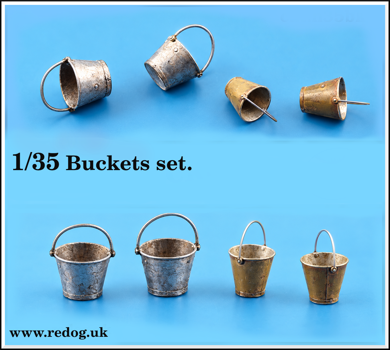 1/35 - Buckets set for  Scale Models /dioramas /BK2
