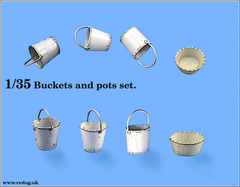 1/35 - Buckets and pots for Scale Model kits /BK1