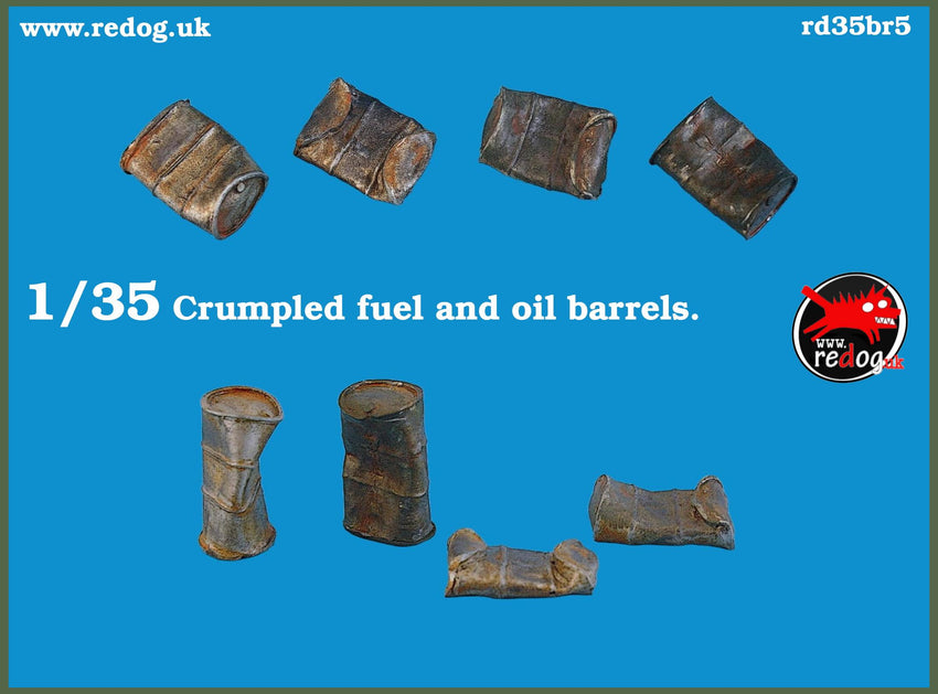 1/35 Damaged Oil barrels - Scale Models  / Diorama Accessories 35BR5