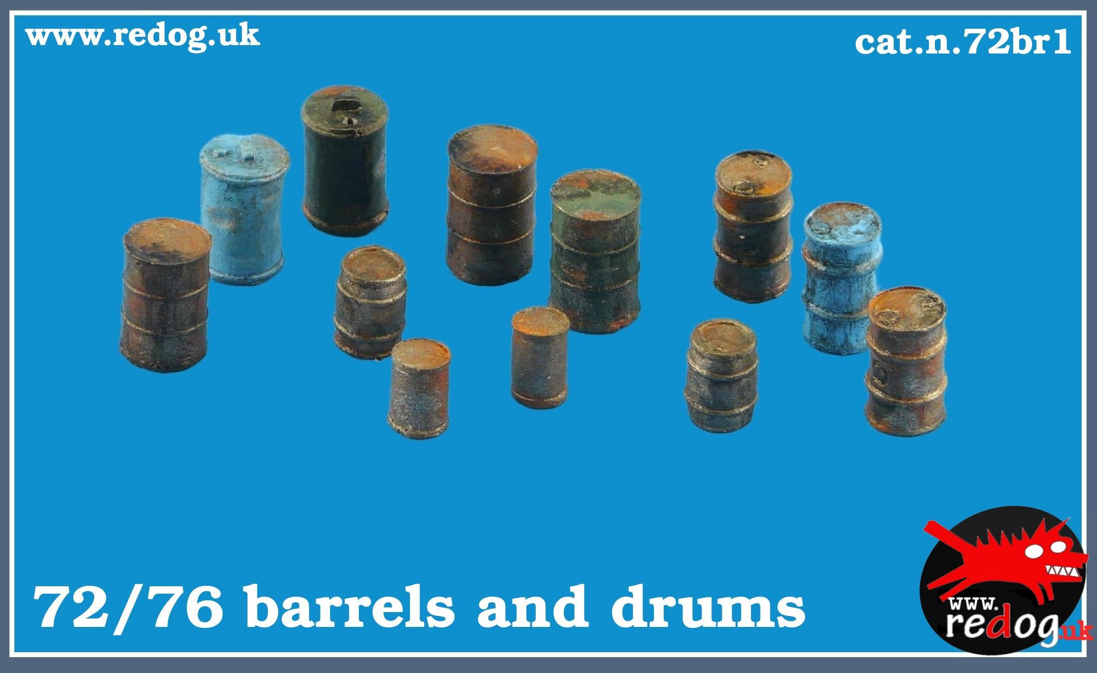 1/72 Barrels & Drums Set Scale Modelling / Diorama Accessorises /72br1.