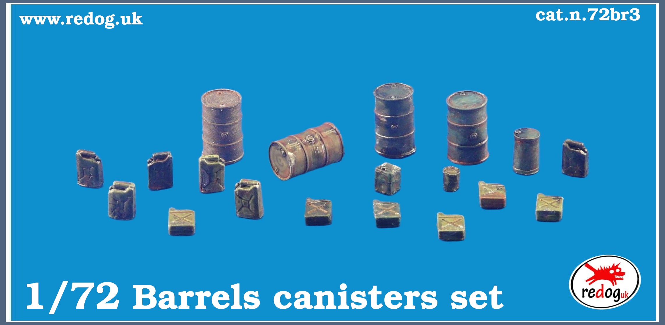 1:72 &1:76 Barrels and Jerry Cans kit for Scale models kits or Dioramas cat - 72br3