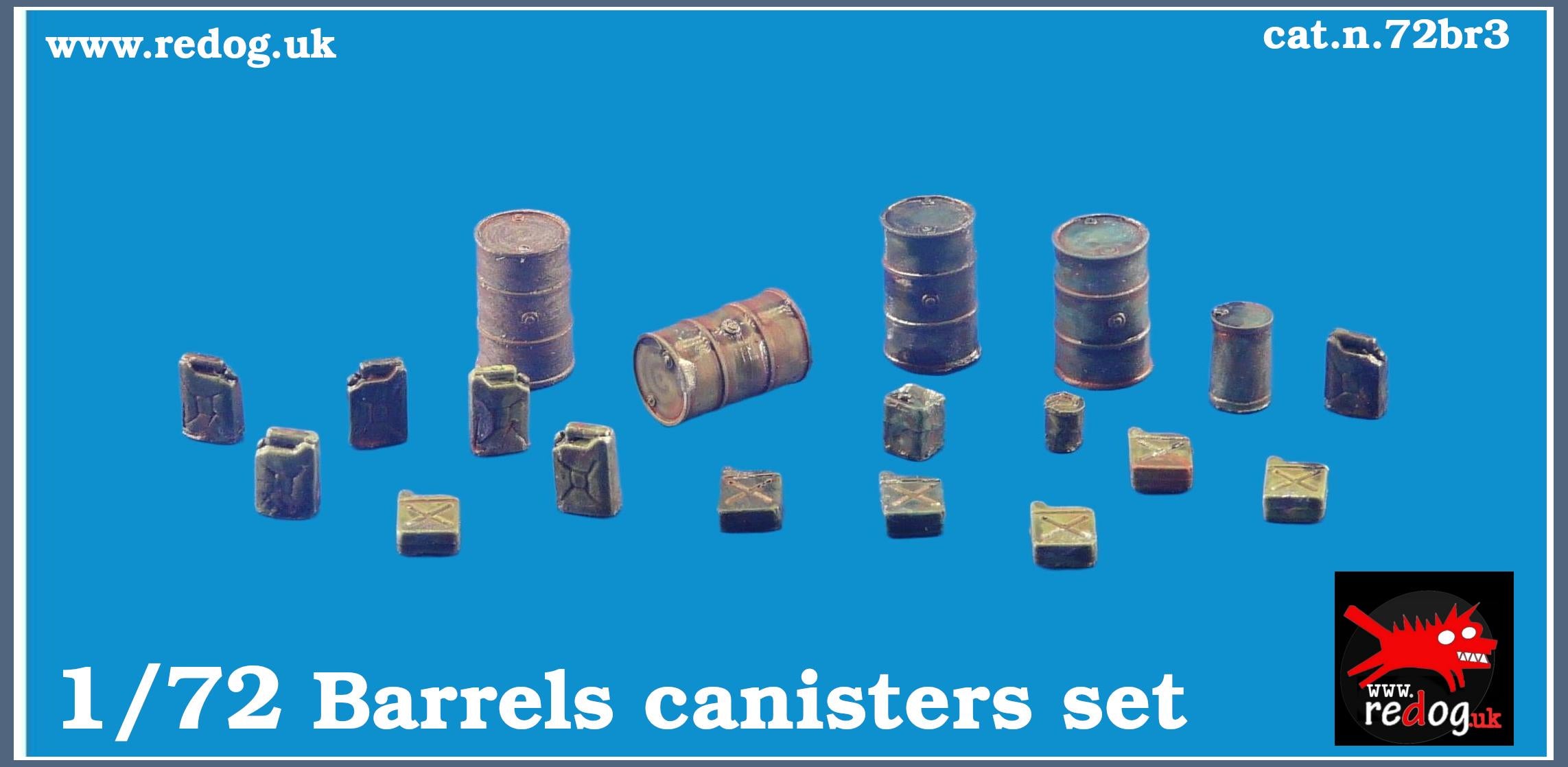 1:72  Barrels and Jerry Cans kit for Scale models /Dioramas /72br3