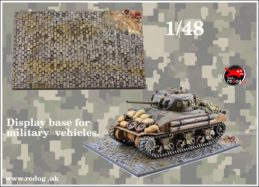 1:48 Redog - Scale Model Display Base - Cobblestone Street /48DB