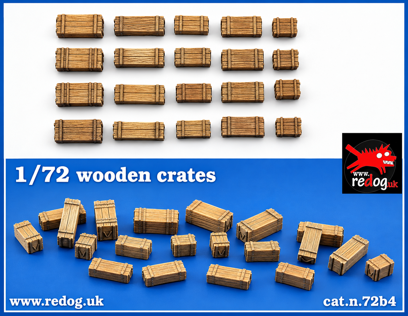 Redog 1:72 Wooden Military Crates Kit  /B4