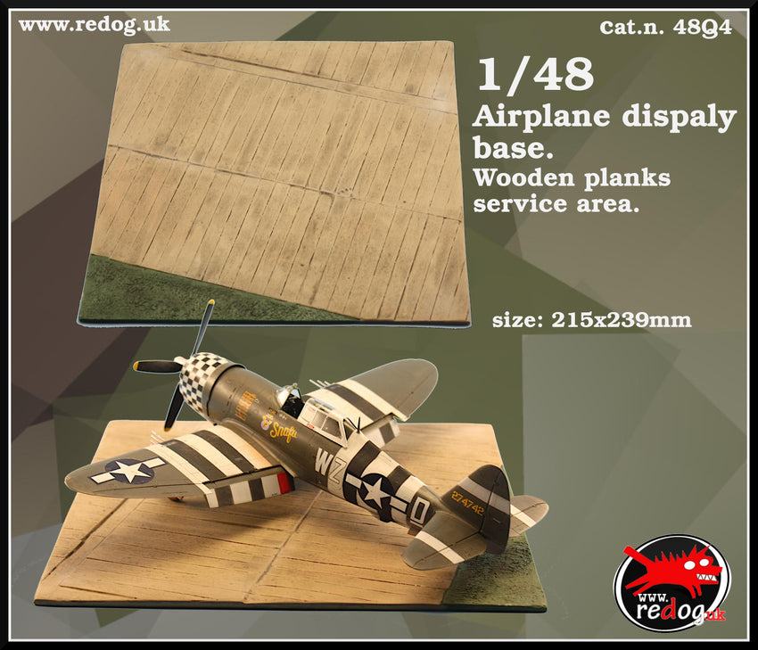 Redog 1/48 Wooden Plank Deck Airplane Model Display Base