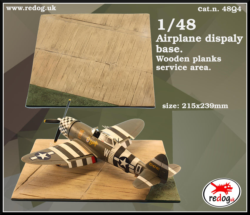 Redog 1/48 Wooden Plank Deck Airplane Model Display Base