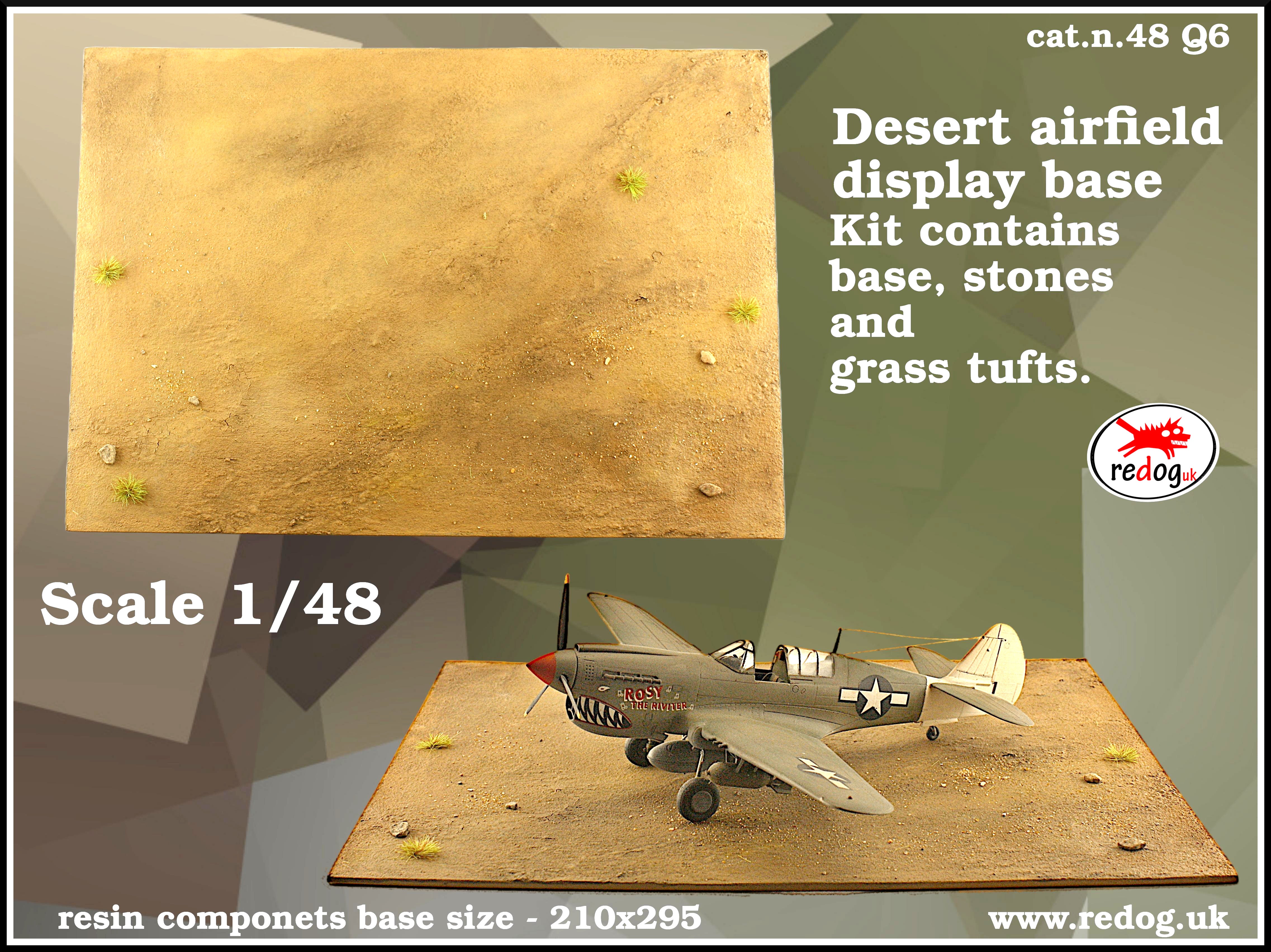 Redog 1/48 Air plane model kit display base - desert filed
