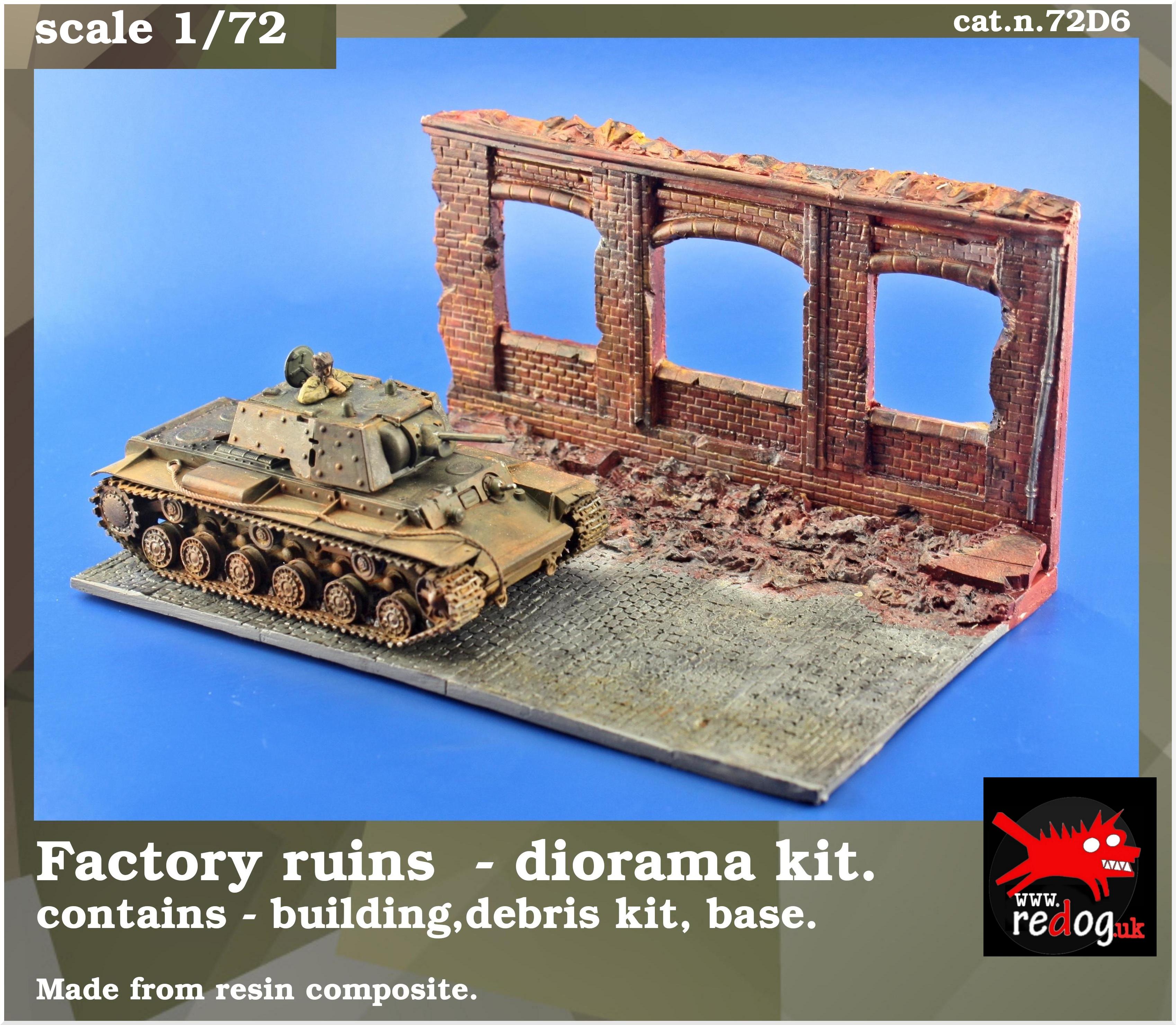 Redog 1/72 Ruined Factory Scale Model Display Base / Diorama