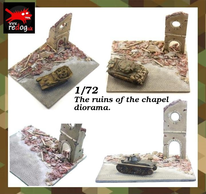 1/72 Diorama Base for Scale Models - The ruins of chapel - r8