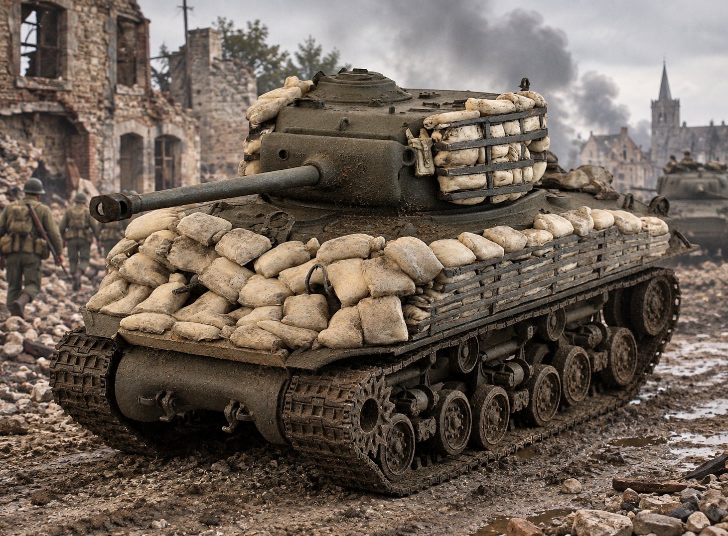 1/35 Redog US M4 Sherman sand bags racks armour set.
