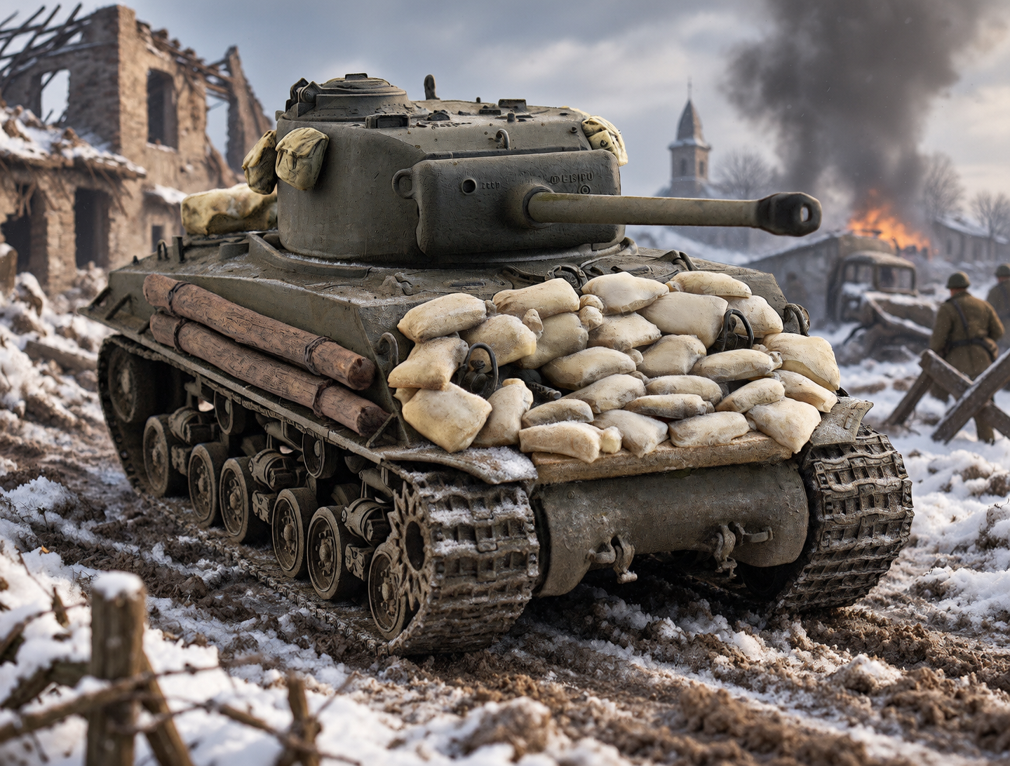 1:35 Redog -  M4 Sherman Tank  Stowage and flexible sand bags armor set / 35v8